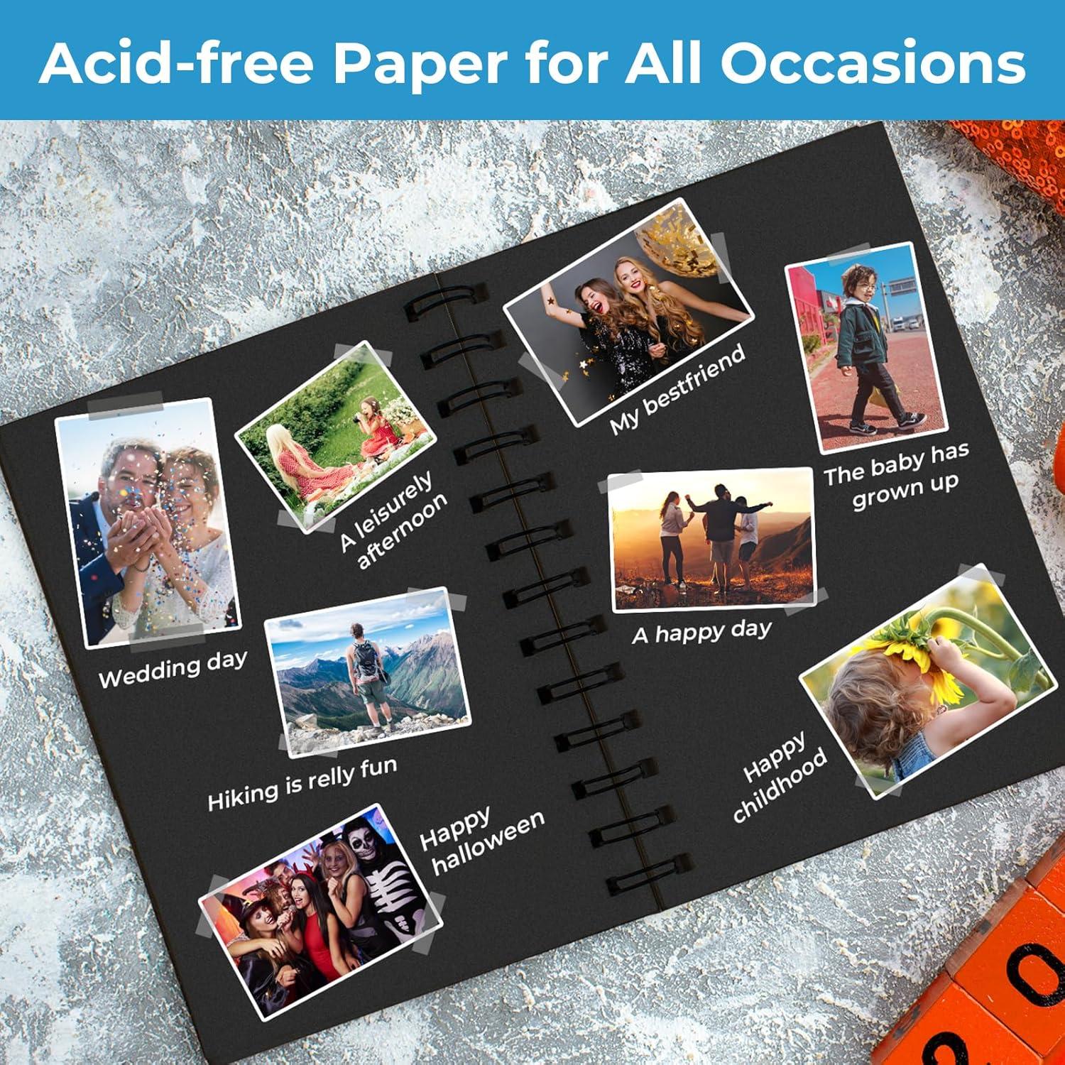 imageOhuhu White Cardstock Thick Paper 200 Sheets 85 x 11 Heavyweight 80 lb216 gsm Card Stock for Crafts and DIY Card MakingBlack