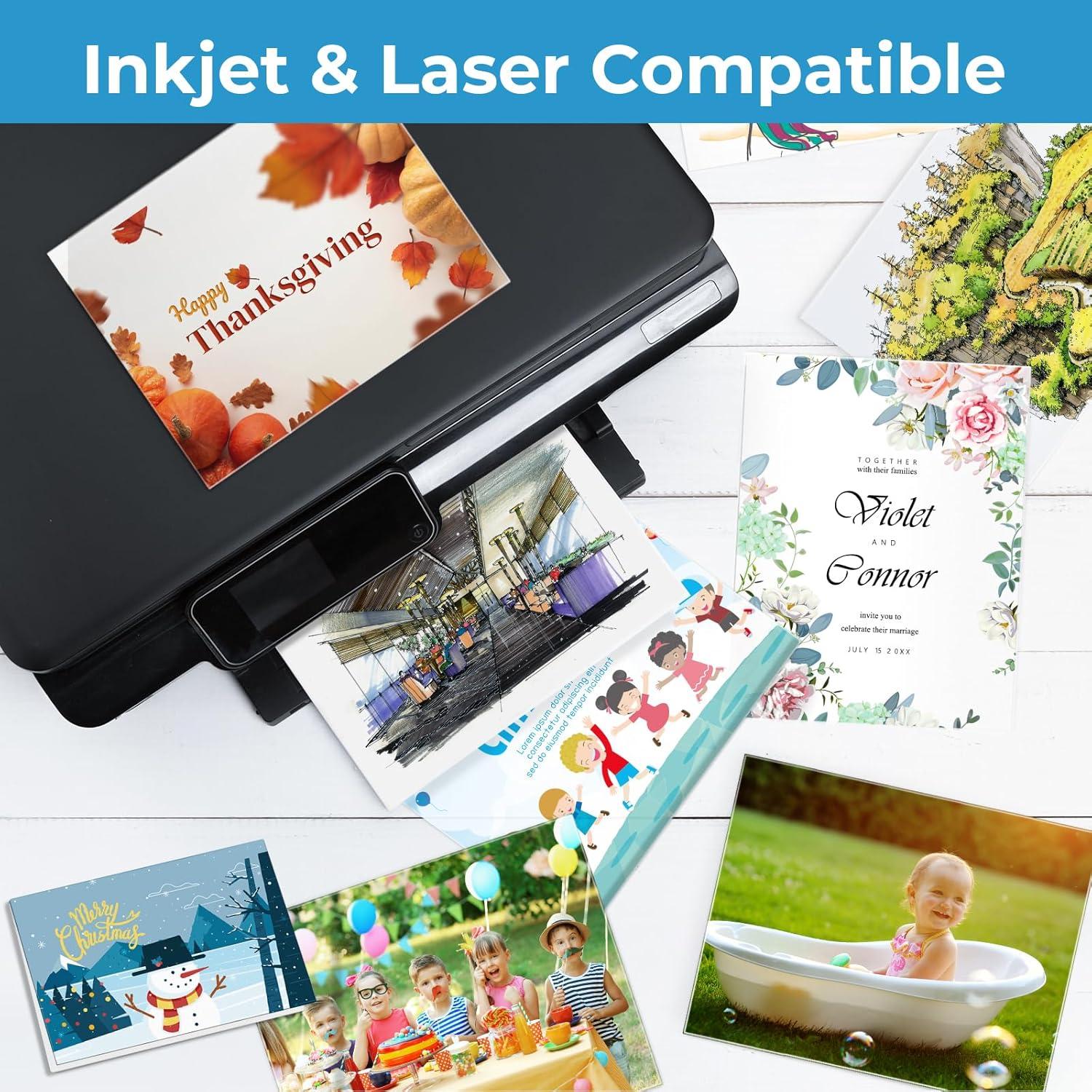 imageOhuhu White Cardstock Thick Paper 200 Sheets 85 x 11 Heavyweight 80 lb216 gsm Card Stock for Crafts and DIY Card MakingWhite