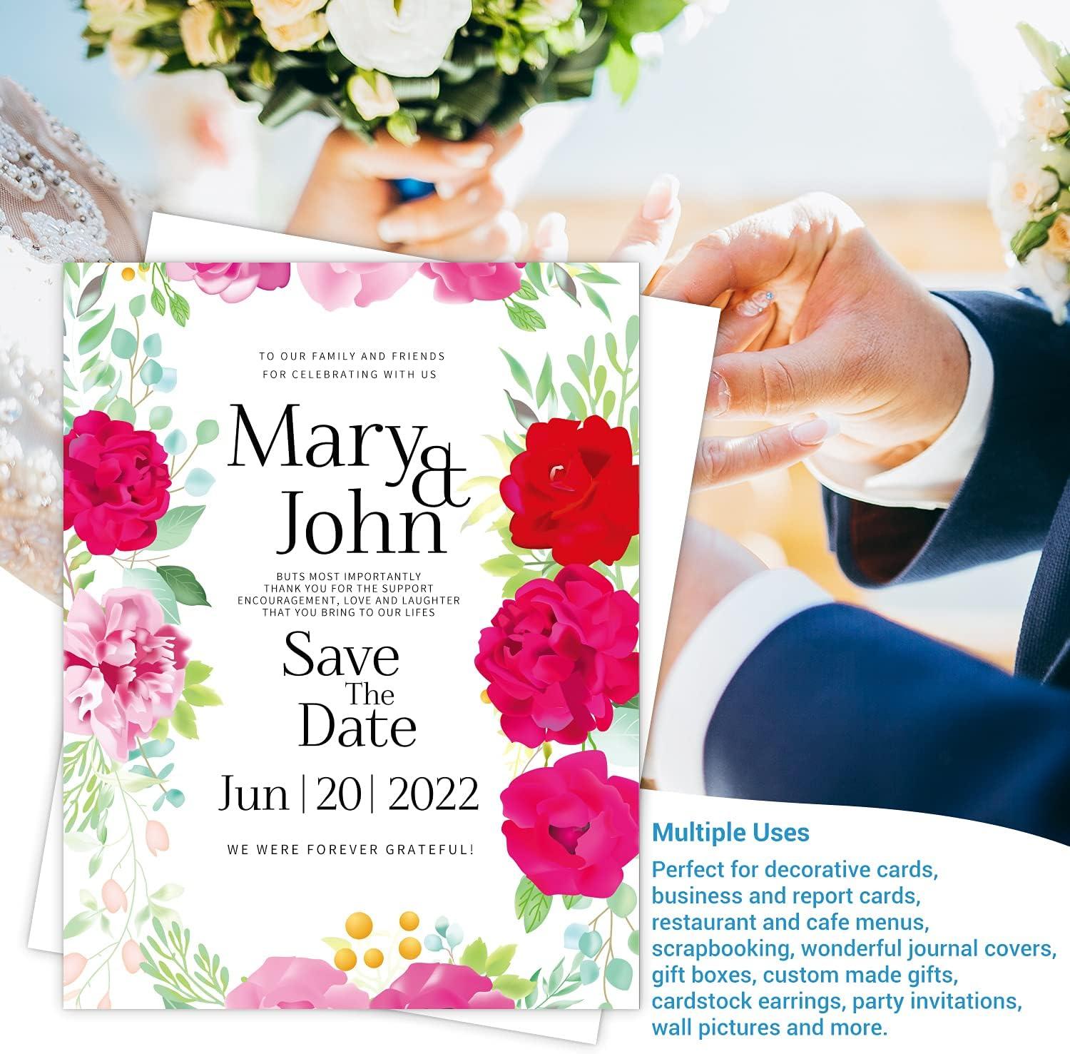 imageOhuhu White Cardstock Thick Paper 200 Sheets 85 x 11 Heavyweight 80 lb216 gsm Card Stock for Crafts and DIY Card MakingWhite