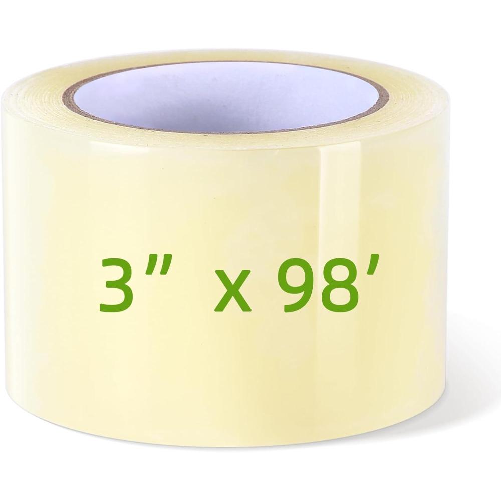 imageOhuhu Greenhouse Repair Tape Plastic 3 x 98 Green House Sheeting Tape 63 mil Reinforced Clear Plastic Film for Greenhouse Polyethylene PE Cover Repair3 x 98