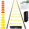 imageAgility Ladder Speed Training Set Ohuhu 12 Rung 20ft Soccer Training Equipment for Kids with 12 Cones 4 Steel Stakes Instruction Manual amp Carrying Bag for Football Exercise Sports Footwork Training