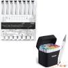 imageOhuhu Fineliner Pens 8 Sizes Micro Pens Pigment Black Ink Waterproof Alcohol Proof Alcohol Markers Brush Fine Tips 72 Colors Art Markers
