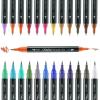 imageOhuhu Metallic Markers 24 Colors Brush amp Fine Dual Tips and Ohuhu Blank Cards 100 Pack