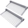 imageOhuhu Over Sink Dish Drying Rack 2 Pack Roll Up Drying Rack 17 L x 13 W HeatResistant AntiSlip Silicone Coated Sink Drying Racks Mat for Kitchen Counter Organizer