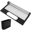 imageOhuhu Roll Up Dish Drying Rack with Utensil Holder Sink Dish Drying Rack 173 L x 156 W Dish Drainer Multipurpose Collapsible Dish Racks for Kitchen Counter Organizer