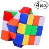 imageOhuhu Speed Cube Smart Cube 3x3x3 Stickerless Magic Cube Puzzle Toys for Kids and Adults 4 Pack