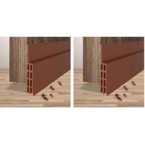 Door Draft Stopper Weather Stripping: Ohuhu Under Door Bottom Seal Strip Sweep Blocker Gap Filler Flexible Noise Insulation Draft Guard for Bottom of Door Garage (Brown, 39″ L x2 W)(39″ L x2 W (Pack of 2))