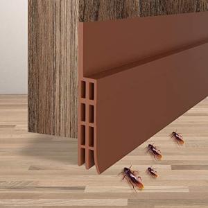 Door Draft Stopper Weather Stripping: Ohuhu Under Door Bottom Seal Strip Sweep Blocker Gap Filler Flexible Noise Insulation Draft Guard for Bottom of Door Garage (Brown, 39″ L x2 W)(39″ L x2 W)