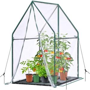 Mini Greenhouse for Indoor Outdoor: Ohuhu Tabletop Portable Green House with Waterproof Pad for Small Plants Nursery Germination, 36″x18″x33″ Heavy-Duty Cover Tent Humidity Dome Seedling Accessory(36 x 36 x 58.5 inch)