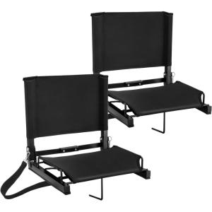 Ohuhu Bleacher Seat with Backrest, Stadium Seats for Bleacher Chairs with Back Support Portable Bleachers Seat with Shoulder Straps and Hook for Sports Events Baseball Soccer Kayak Boat