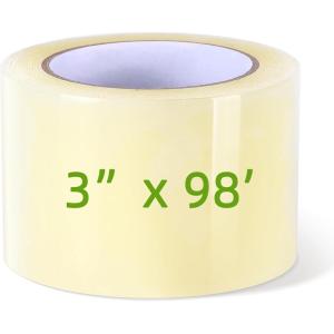 Ohuhu Greenhouse Repair Tape Plastic: 3″ x 98′ Green House Sheeting Tape 6.3 mil Reinforced Clear Plastic Film for Greenhouse Polyethylene PE Cover Repair(3″ x 98′)