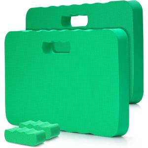 Ohuhu Premium Thick Kneeling Pad, 2-Pack Large Comfortable Gardening Knee Mat with 2 Different Surfaces, Extra Thick Knee Cushion Kneeler for Gardening Work Baby Praying, Gifts for Women Men Seniors(Green)