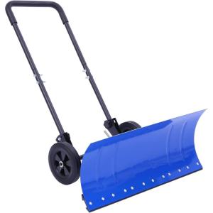 Ohuhu Snow Shovel for Driveway: 2026 Upgraded Heavy Duty Adjustable Angle Wheeled Metal Snow Shovels with 30″x12″ Large Blade for Snow Removal, Snow Pusher with Wheels Efficient Remove Tool