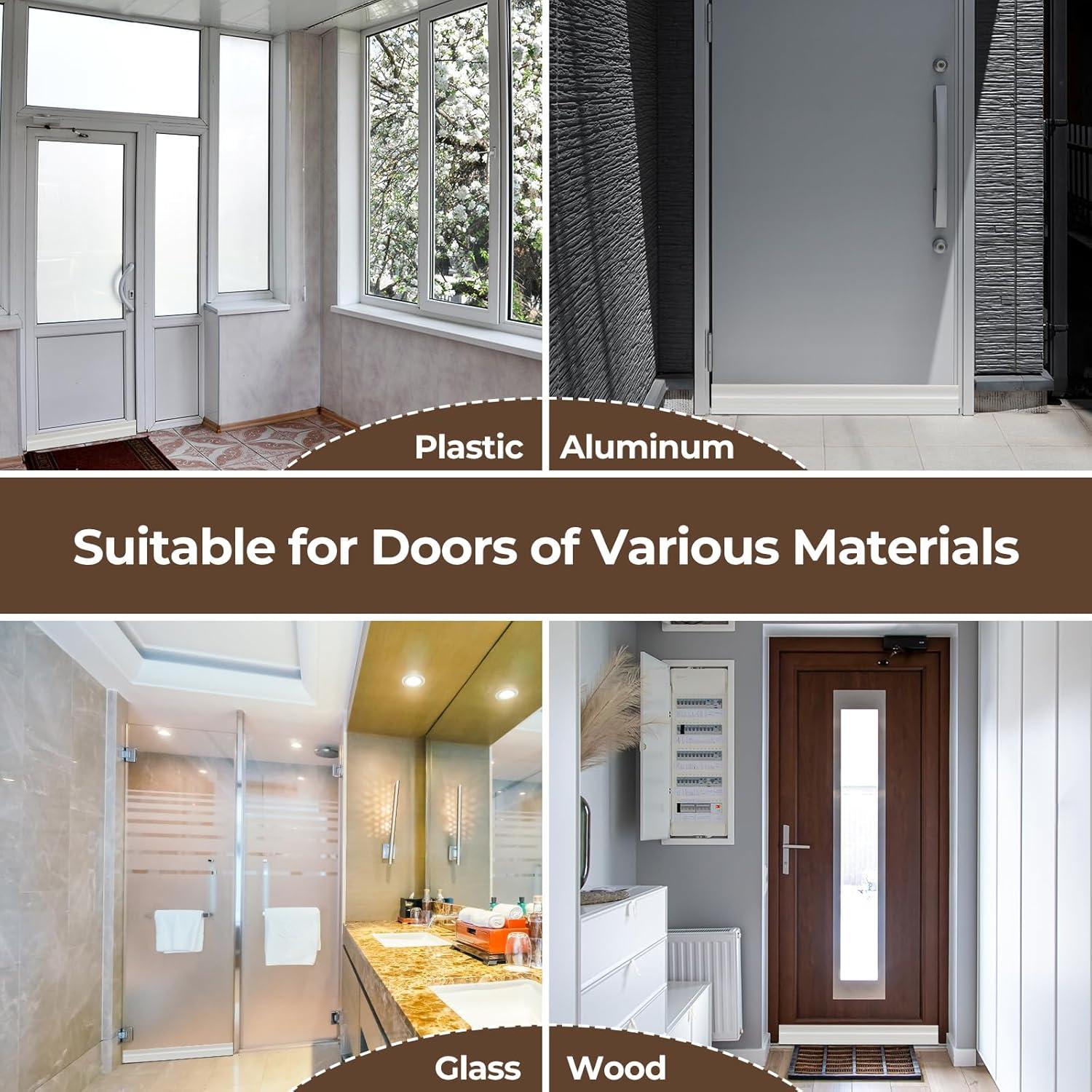 imageDoor Draft Stopper Weather Stripping Ohuhu 39 L x 2 W Under Door Bottom Seal Strip Sweep Backing Adhesive Blocker Gap Filler Flexible Noise Insulation Draft Guard Bottom of Door Garage