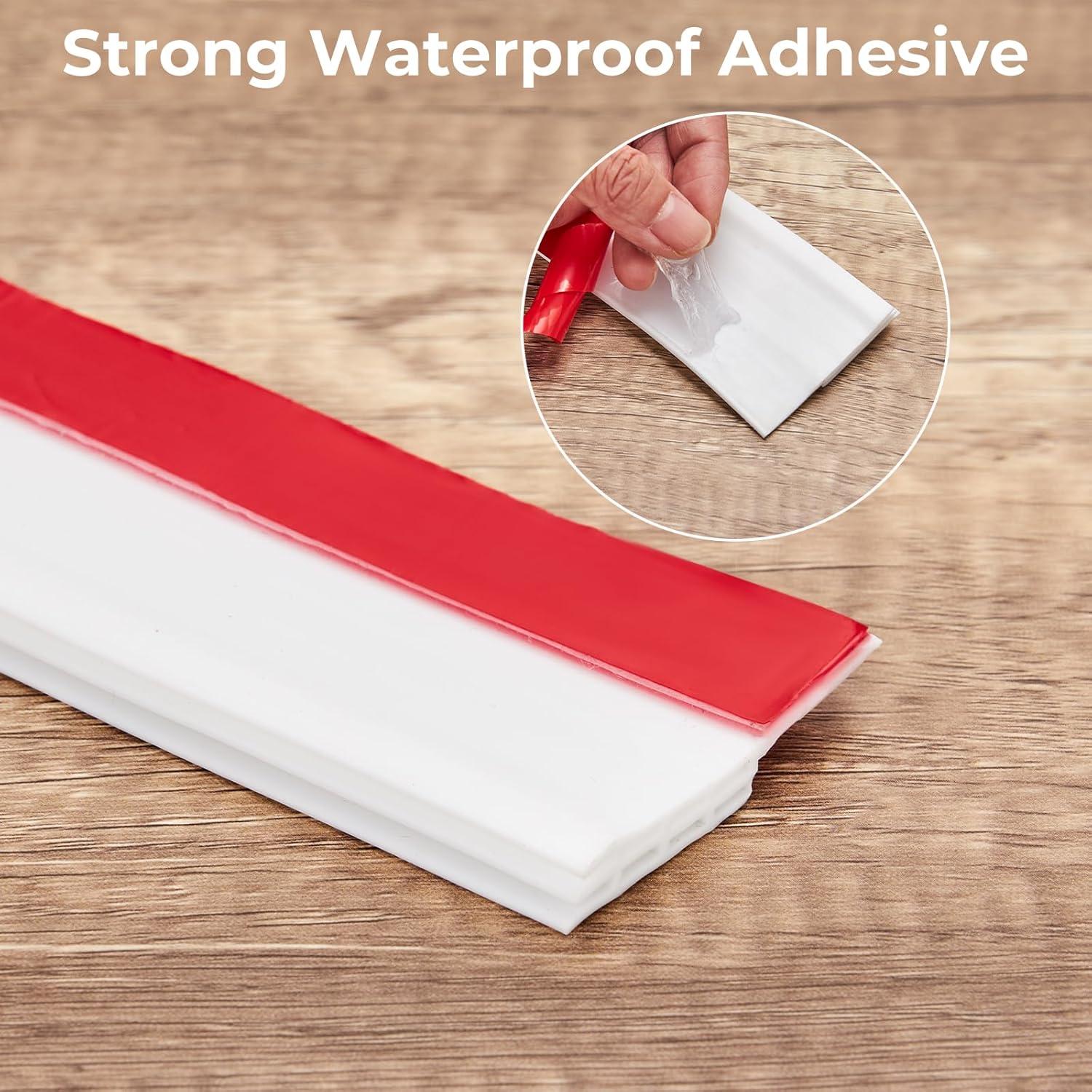 imageDoor Draft Stopper Weather Stripping Ohuhu 39 L x 2 W Under Door Bottom Seal Strip Sweep Backing Adhesive Blocker Gap Filler Flexible Noise Insulation Draft Guard Bottom of Door Garage
