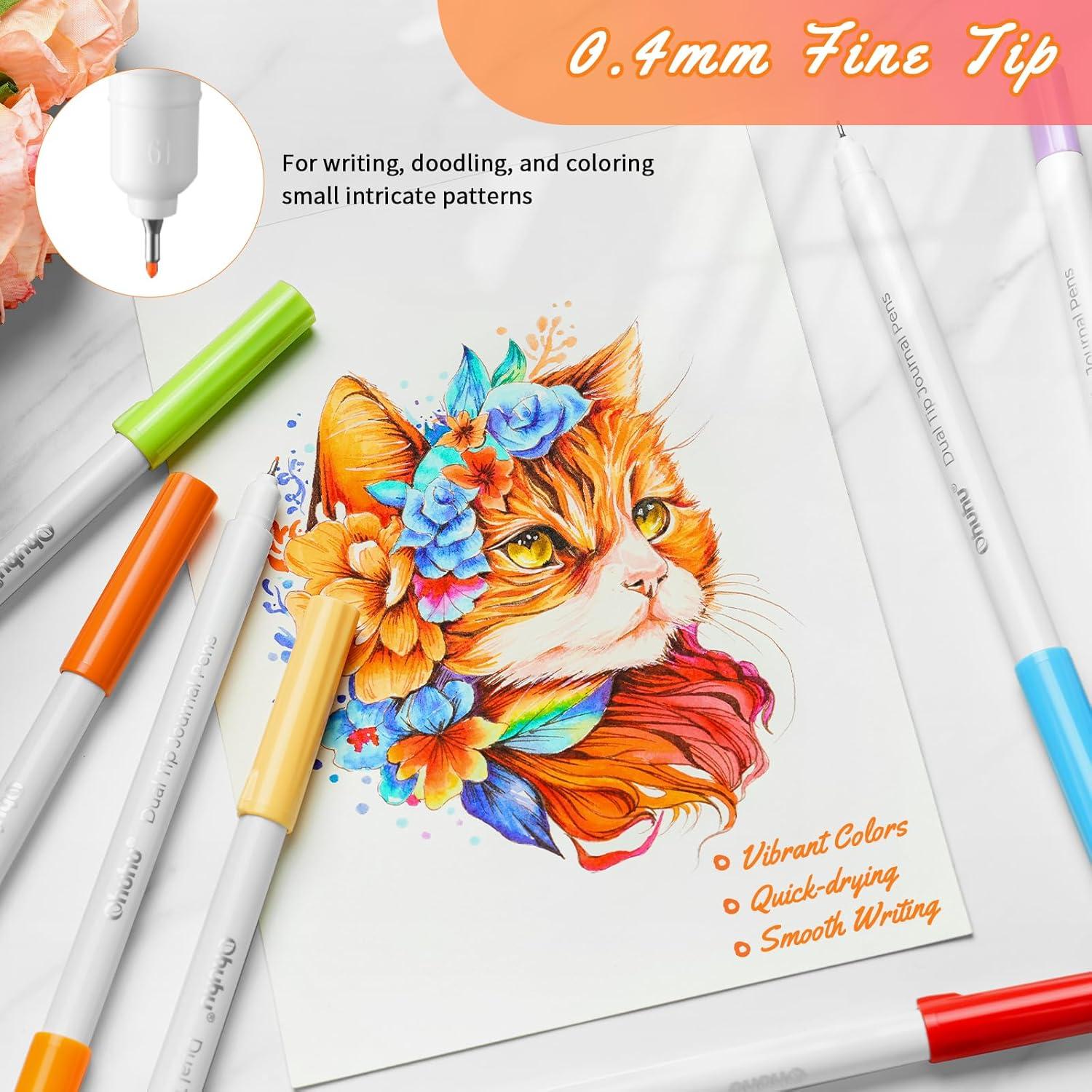 imageOhuhu 40 Colors Journal Pens amp Marker Paper Pad