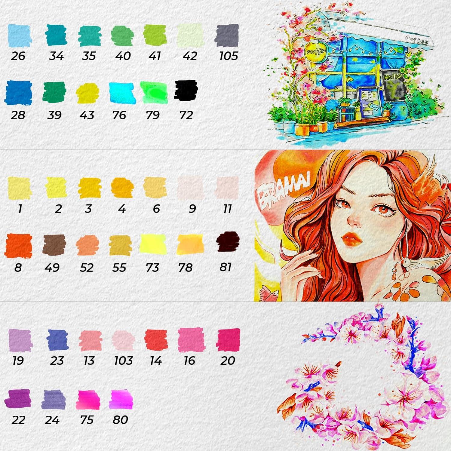 imageOhuhu 40 Colors Journal Pens amp Marker Paper Pad