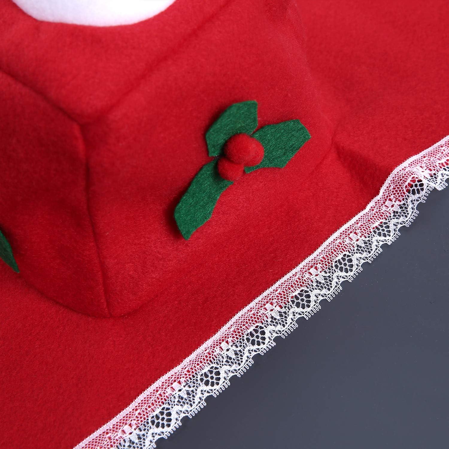 imageOhuhu Christmas Santa Toilet Seat Cover Upgrade 5 PCS Toilet Seat Cover and Rug Set with Towel and Hanging Hook Santa Claus Toilet Seat for Christmas Decorations Bathroom Decor Red