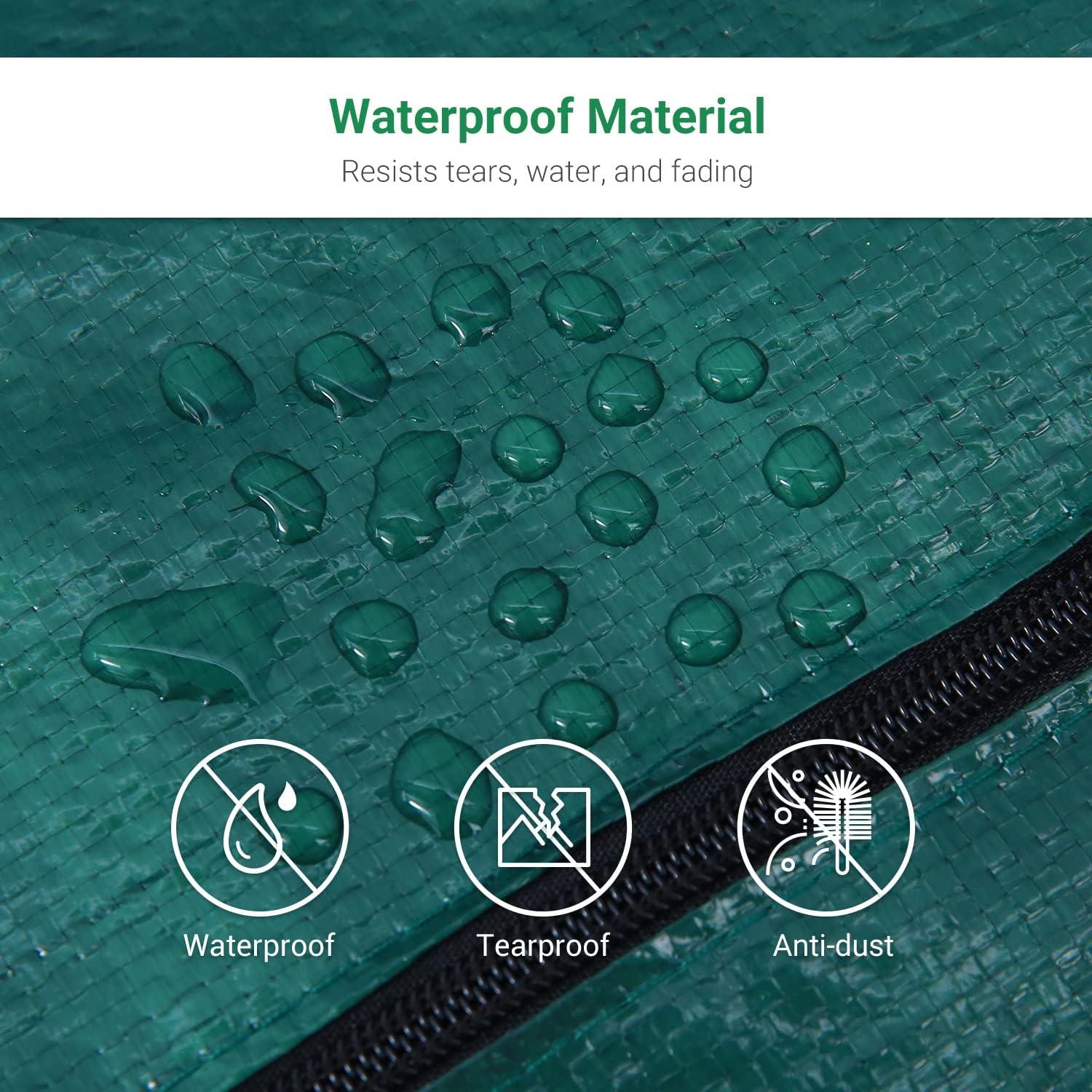 imageOhuhu Christmas Tree Storage Bag Christmas Tree Storage Christmas Storage ContainersID Tag Holder Durable Waterproof Material Zippered with Carry Handles 65 x 15 x 30 green