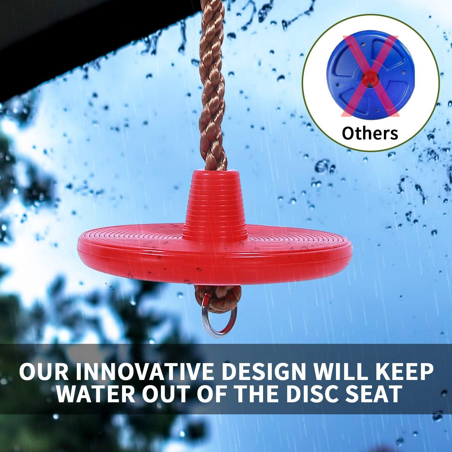 imageOhuhu Climbing Rope Tree Swing with Platforms and Disc Swings Seat Playground Outdoor Flying Swing for Kids Easy Install Great for Playground Swing Backyard