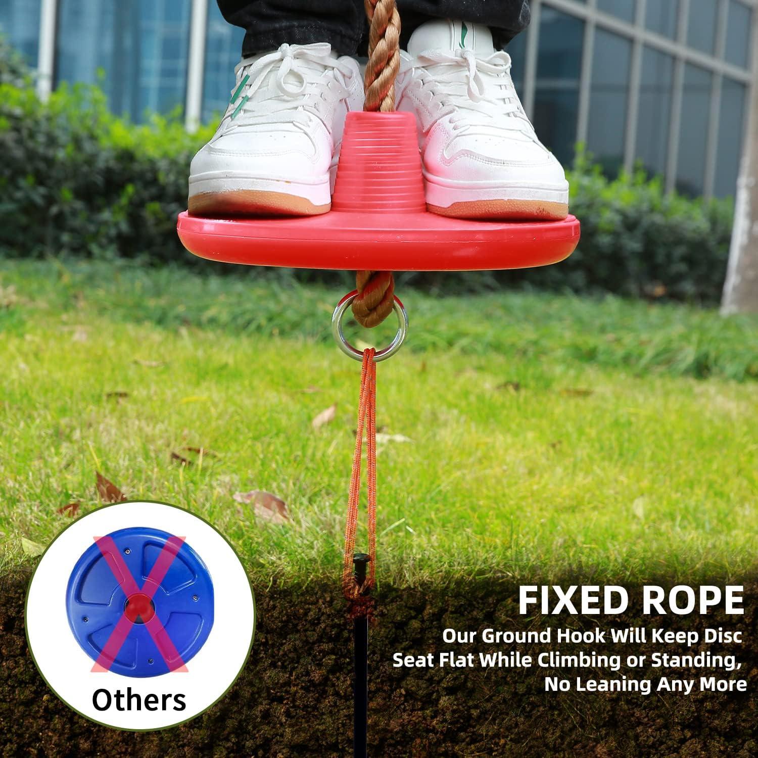 imageOhuhu Climbing Rope Tree Swing with Platforms and Disc Swings Seat Playground Outdoor Flying Swing for Kids Easy Install Great for Playground Swing Backyard