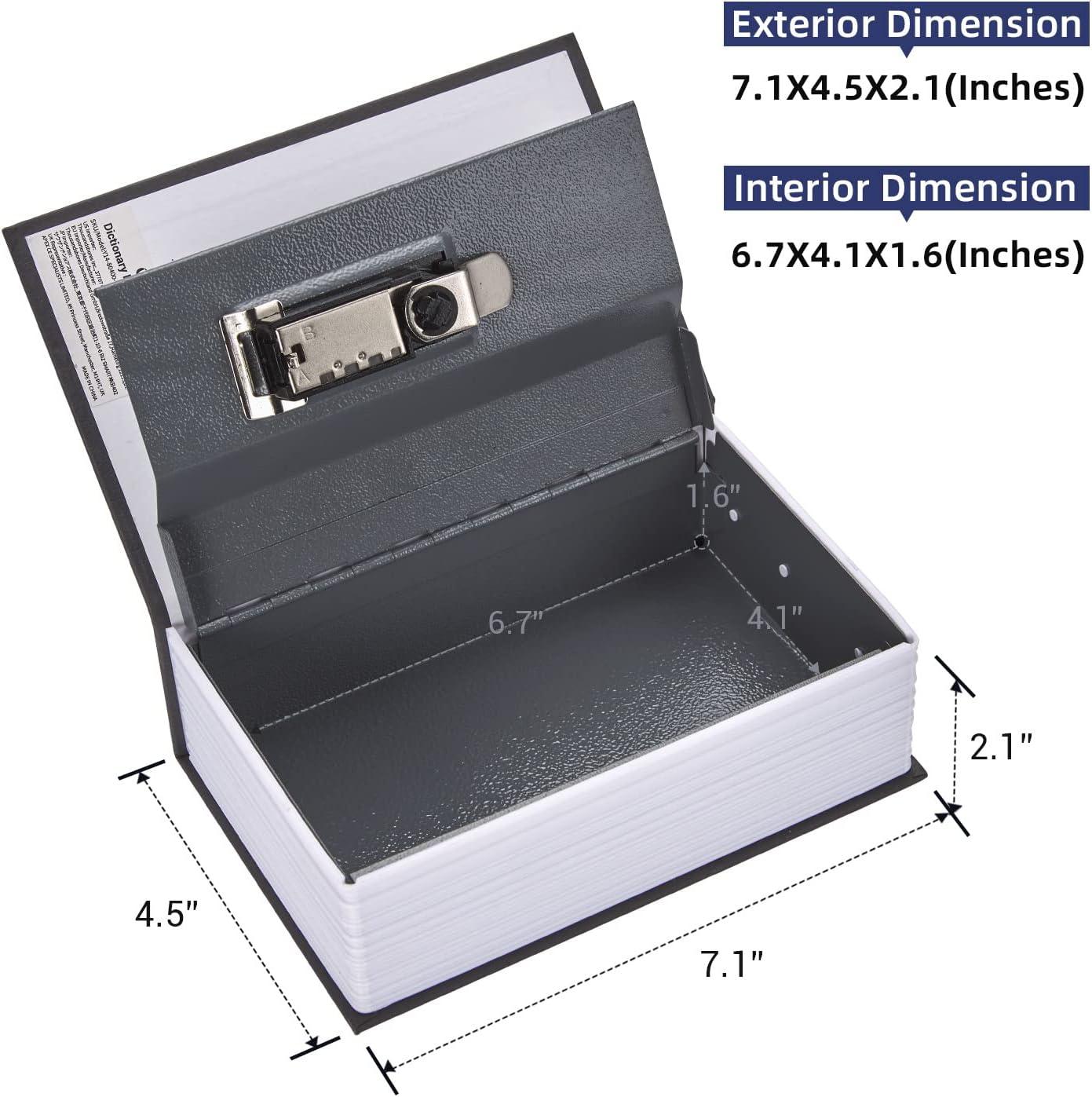 imageSecret Book Safe Box Dictionary Ohuhu Diversion Combination Lock Compartment Small Money Safes for Home Portable Book Box Great for Money Jewelry and Passport