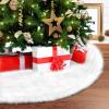 imageChristmas Tree Skirt Ohuhu 48 White Faux Fur Snowny Tree Skirts Christmas Decorations Plush Mat for Home Holiday Party Xmas Trees Ornaments Decor