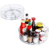 imageLazy Susan Turntable Ohuhu 2 Pack Lazy Susan Organizer 12 amp 104 Round Plastic Clear Lazy Susans Spice Rack NonSkid Turntable Organizer with 2 Division Plate for Cabinet Pantry Fridge Countertop
