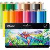 imageOhuhu Colored Pencils 72 Pack Alcohol Markers Mini Brush amp Slim Broad Tips 60 Colors