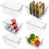 imageOhuhu Fridge Organizers Storage Clear Bins Large 6PCS Refrigerator Pantry Organization Stackable Containers Snack Fruit Veggie Egg Freezer Organizing FoodGrade ShatterResistant for Kitchen Cabinet