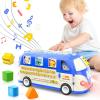 imageOhuhu Learning amp Educational Toys Multifunctional Musical Activity Toy Play amp Learn Baby Toys Music Bus with Letters Vocabulary Numbers Phonic Sounds for Baby Infant Toddlers Boys Girls