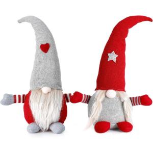 Ohuhu Christmas Gnomes, 2 Pack 16.5” Gnome Christmas Decorations, Handmade Swedish Gnome Tomte, Nordic Gnome Plush, Stuffed Gnome for Xmas Home Table Ornaments Christmas Decorations