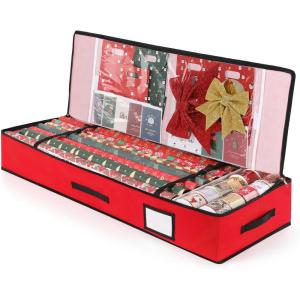 Ohuhu Wrapping Paper Storage Containers, Gift Wrap Organizer, Wrapping PaperHolder, 6000 Oxford Cloth Tear-Resistant and Waterproof, 40.5” Fits 18-24 Standers Rolls (Red)