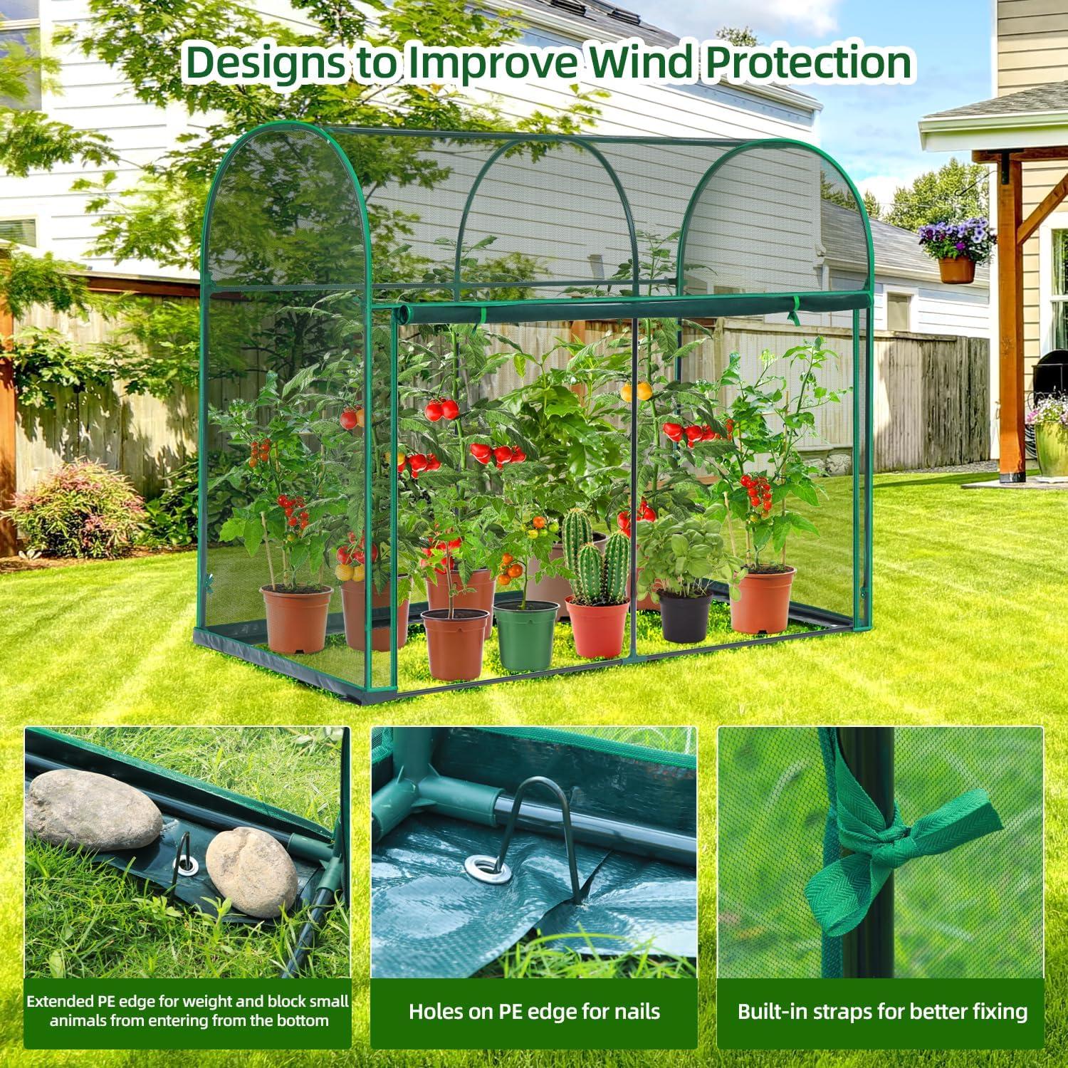 imageCrop Cages for Garden Plant66x39x53 Ft Plant Protection Tent with Zippered Door Raised Bed Cover Garden Bed Cover with Frame WindResistant Plant Cages for Outdoor PlantsArched