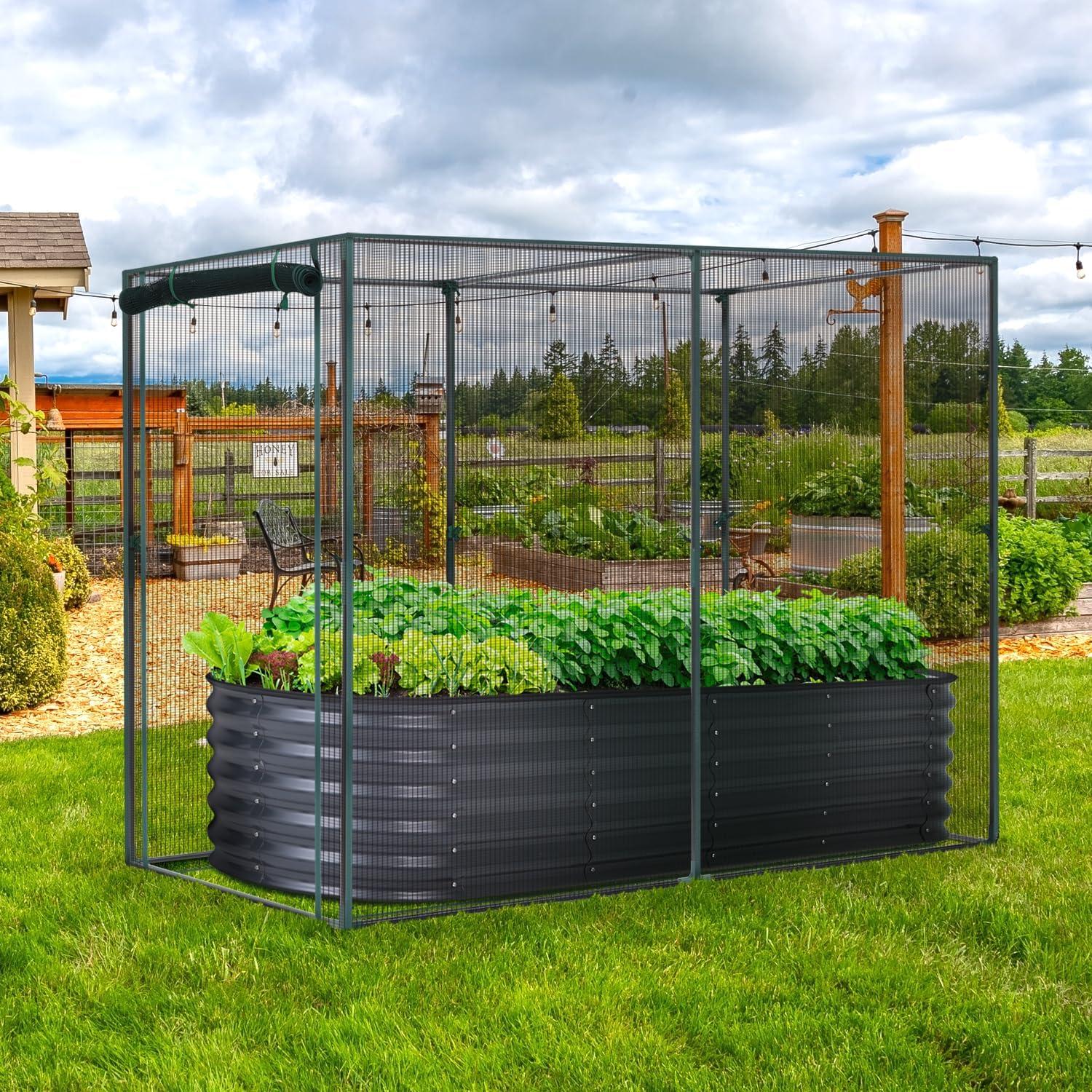 imageCrop Cages for Garden Plant66x39x53 Ft Plant Protection Tent with Zippered Door Raised Bed Cover Garden Bed Cover with Frame WindResistant Plant Cages for Outdoor PlantsRectangle