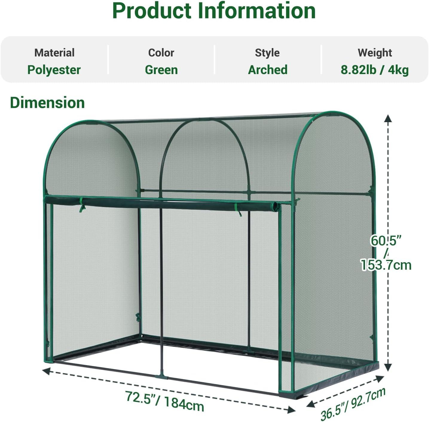 imageCrop Cages for Garden Plant66x39x53 Ft Plant Protection Tent with Zippered Door Raised Bed Cover Garden Bed Cover with Frame WindResistant Plant Cages for Outdoor PlantsArched