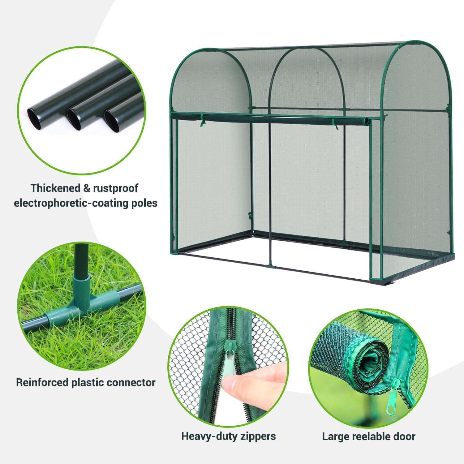 imageCrop Cages for Garden Plant66x39x53 Ft Plant Protection Tent with Zippered Door Raised Bed Cover Garden Bed Cover with Frame WindResistant Plant Cages for Outdoor PlantsArched