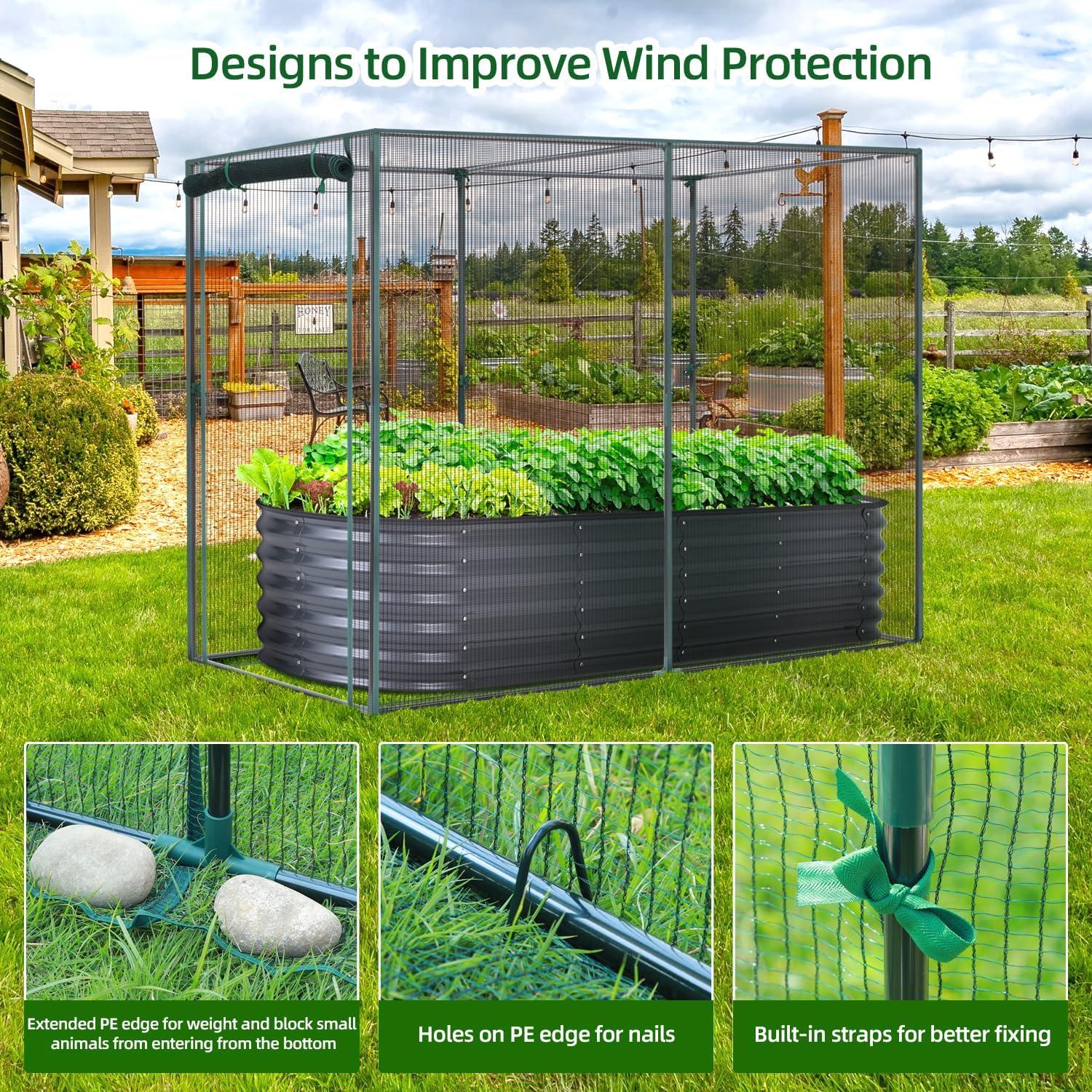 imageCrop Cages for Garden Plant66x39x53 Ft Plant Protection Tent with Zippered Door Raised Bed Cover Garden Bed Cover with Frame WindResistant Plant Cages for Outdoor PlantsRectangle
