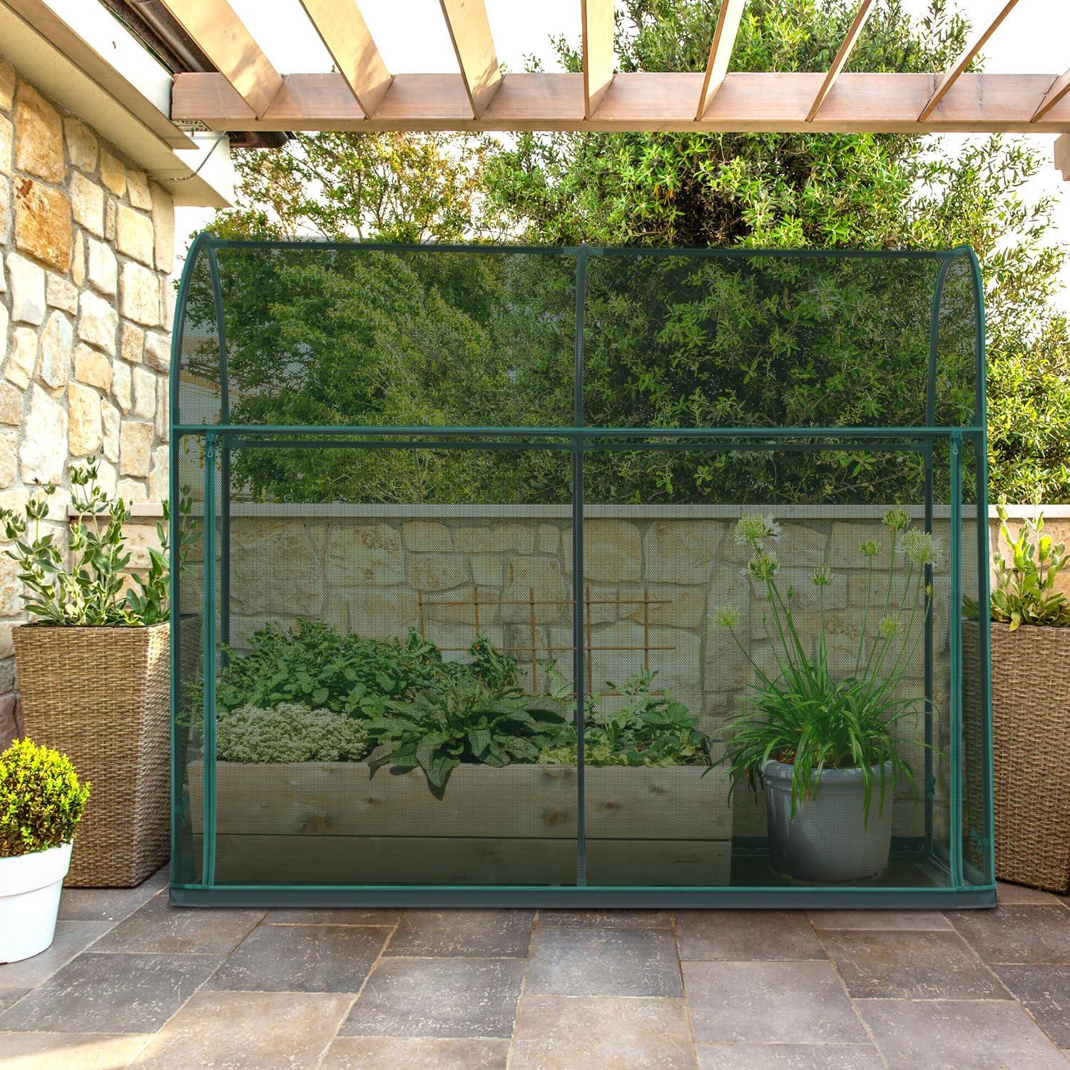 imageCrop Cages for Garden Plant66x39x53 Ft Plant Protection Tent with Zippered Door Raised Bed Cover Garden Bed Cover with Frame WindResistant Plant Cages for Outdoor PlantsArched