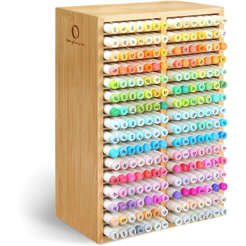 imageOhuhu Marker Organizer Bamboo Hold 224 Markers for Honolulu Oahu Honolulu B Series Alcohol Markers 60color Soft Chisel amp Brush Dual Tips