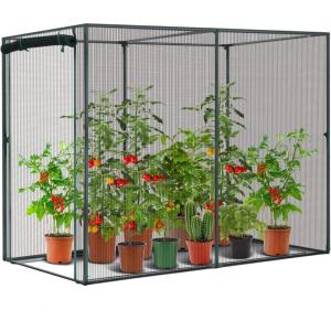 Crop Cages for Garden Plant:6.6×3.9×5.3 Ft Plant Protection Tent with Zippered Door, Raised Bed Cover, Garden Bed Cover with Frame, Wind-Resistant Plant Cages for Outdoor Plants(Rectangle)